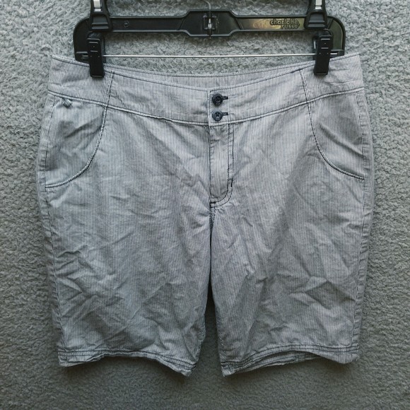 Columbia 10 PFG Omni-Shade Striped Blue White Chino Shorts 32.5" 9.75" 9.5" - Picture 1 of 10